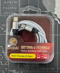 ACRYLIC TYPE-C TO TYPE-C CABLE (3FT) 6 Pack