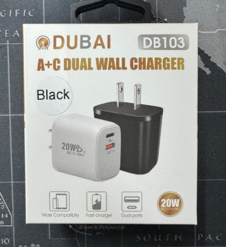 DB103 - 20W DUAL PORT WALL CHARGER 6 Pack
