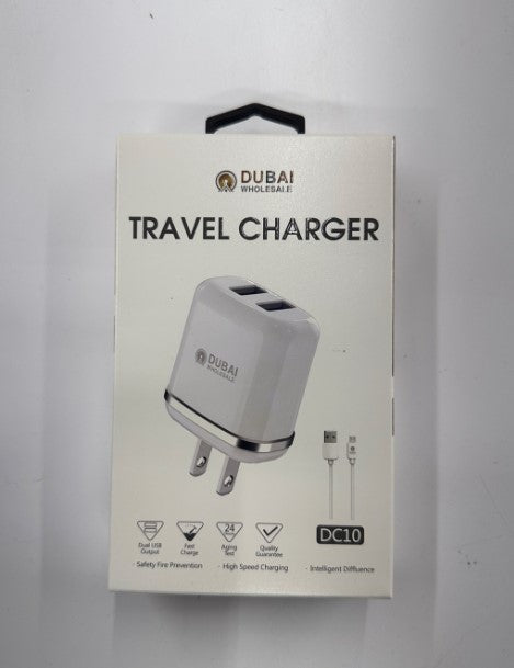 DC10 - MICRO USB CHARGER WITH CABLE 6 Pack