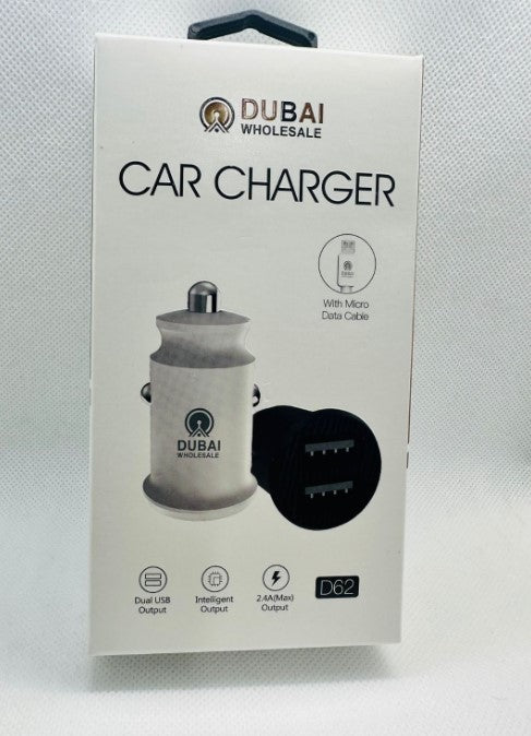D62 - MICRO USB CAR CHARGER W/ CABLE 6 Pack