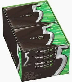 5 Gum Spearmint Rain Sugarfree Gum, 15 Sticks Per Pack, 10 pk.